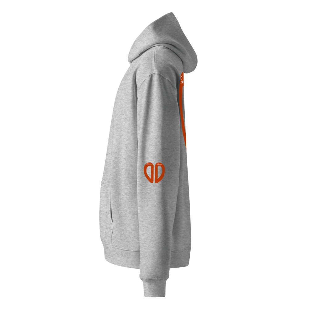 Grey Oversized Hoodie - ORANGE