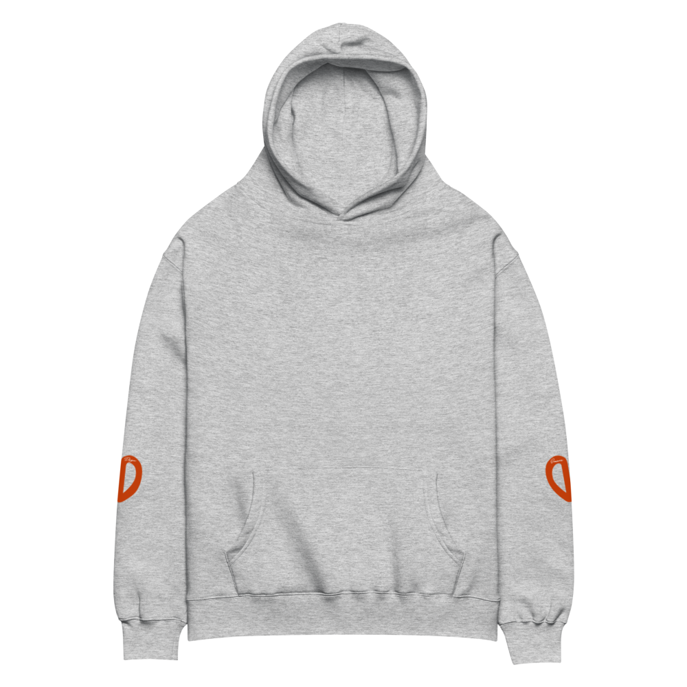 Grey Oversized Hoodie - ORANGE
