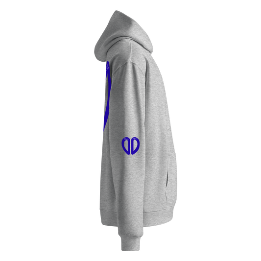 Grey Oversized Hoodie - BLUE